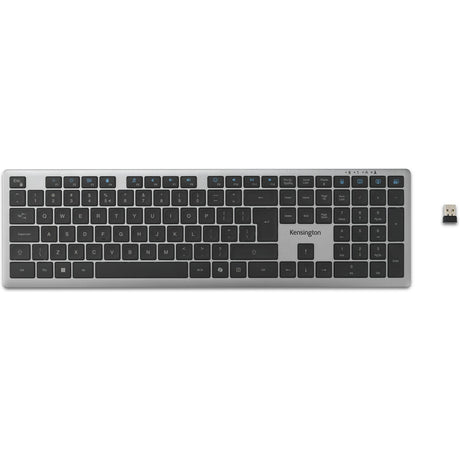 Kensington KB535 EQ rechargeable multi-device keyboard (US-international layout (QWERTY), scissor switches, 100%, USB, 2.4 GHz, Bluetooth 5.4)