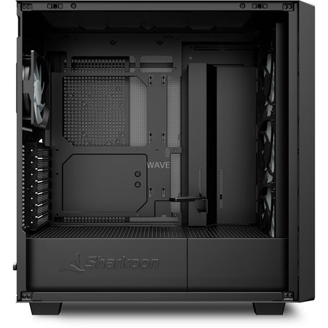 Sharkoon rebel c70g rgb midi bokšto korpusas (juodos medienos spalvos | 2x usb-a | 1x usb-c | rgb | grūdintas stiklas)
