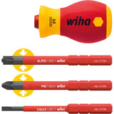 Wiha Screwdriver with Bit Holder Set electric slimVario (red-yellow, stubby 4-piece with slimBits)
