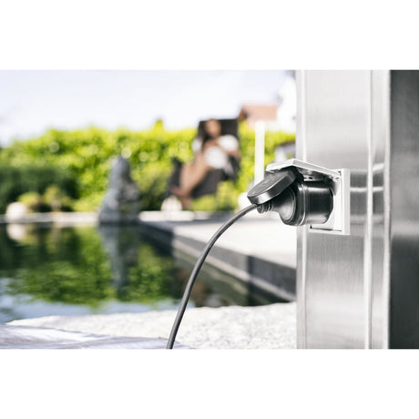 Brennerstuhl Connect Smart Plug wa 3600 xs03 fir Outdoor IP44 Power Strip (schwaarz, 2,4 GHz WiFi, Alexa, Google, Matière)