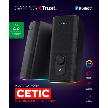Trust GXT 612 Cetic PC Speaker (Black, Bluetooth, RGB)