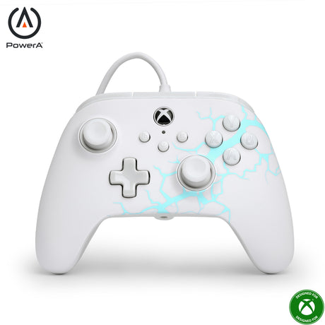 Powera advantage controller with cable for the xbox series x|s - polar ice (white blue, xbox series x|s, xbox one, PC)