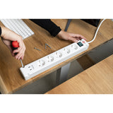 Brennerstuhl Bremounta power strip with 2 USB C charging sockets | 5-fold | white | 3m h05vv-f 3g1.5 - 1150660425