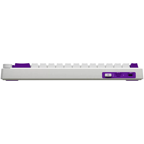 Lorgar kbp70mw, gaming keyboard (white, US layout, Lorgar Toxic Purple, 65%, RGB, hot-swappable, PBT double-shot, Bluetooth 2.4GHz USB)