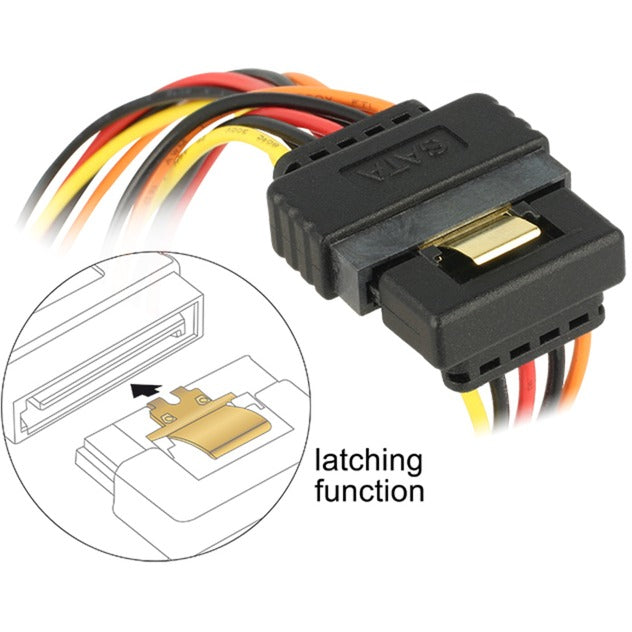Delock SATA 15-pinowy > 2 x SATA 15-pinowy kabel rozdzielacza zasilania (czarny czerwony, 0,15 m)