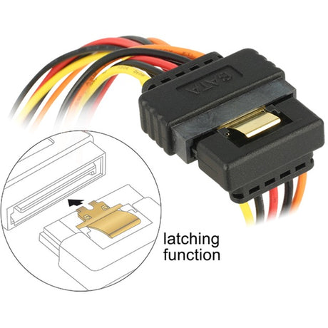 Delock SATA 15-Pin > 2 x SATA 15-Pin Power Splitter Kabel (schwarz rout, 0,15 Meter)