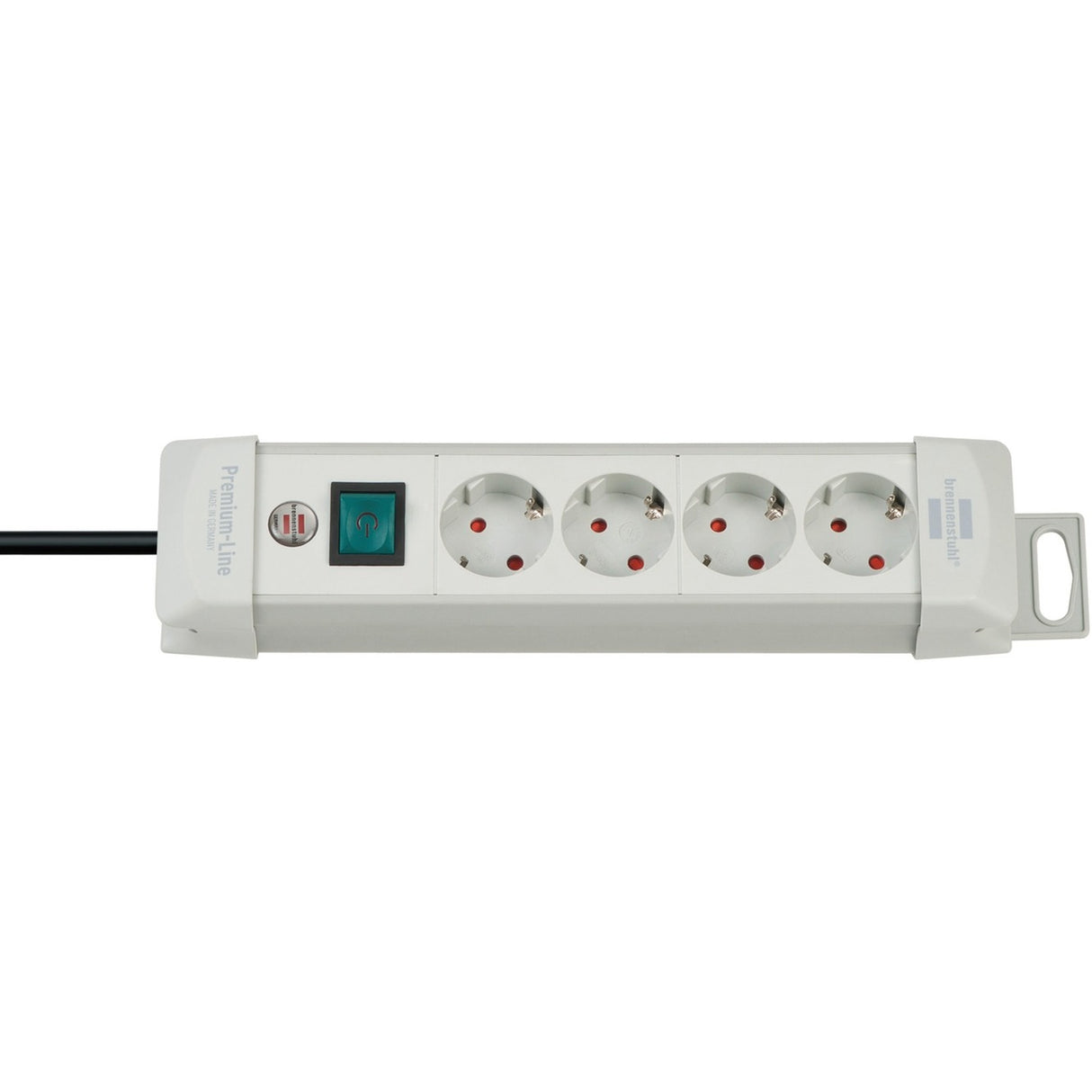 Brennerstuhl premium-line 4-way power strip with switch 1955540100 power strip (light gray)