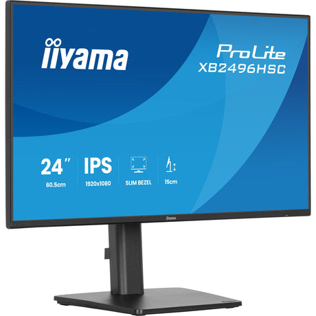 Iiyama prolite xb2496hsc-b1 24 monitor (black (matte), 144 hz, hdmi, usb-c, audio)