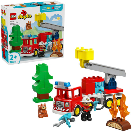 Lego Duplo Town 10473 tűzoltóautó tömlővel és tűzoltóval