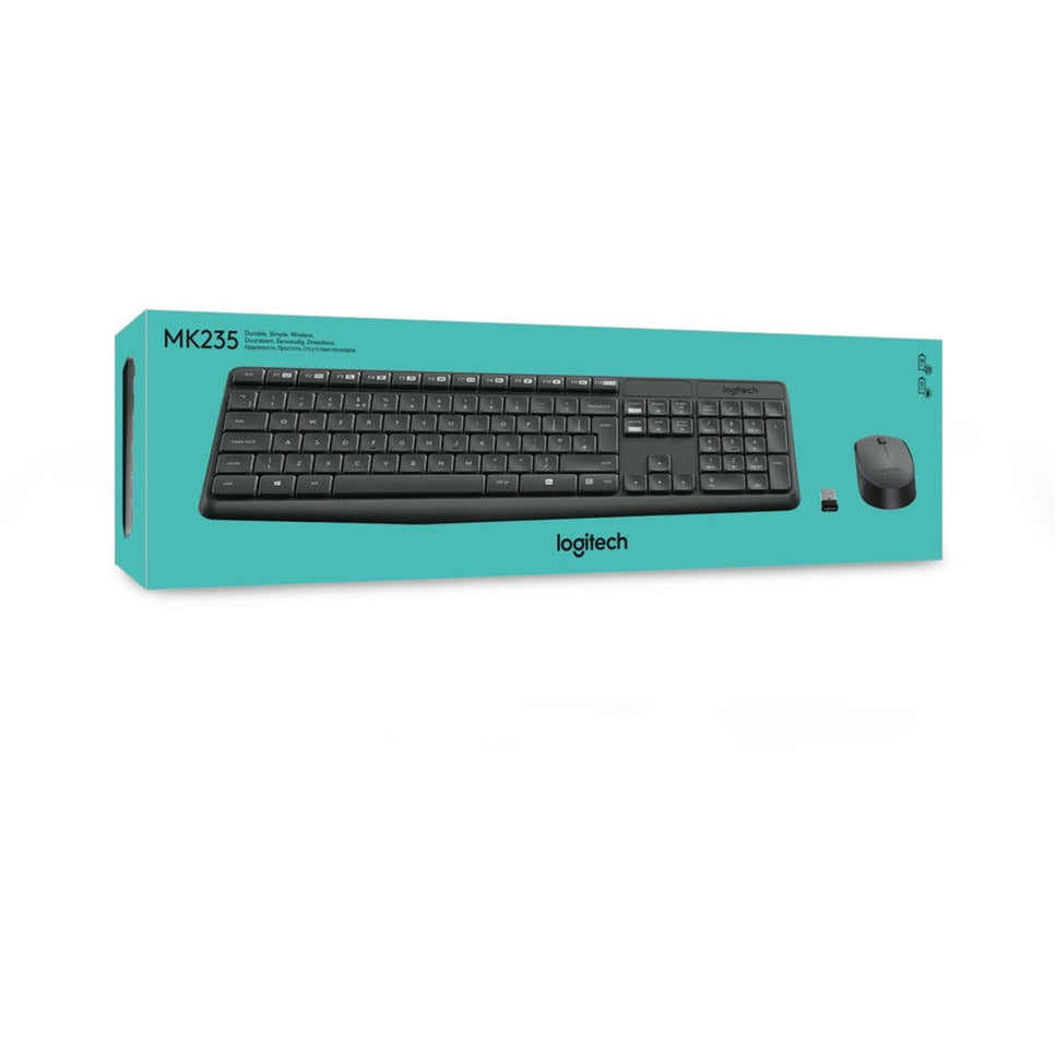 Logitech mk235 wireless desktop set (black, us-international layout (qwerty))
