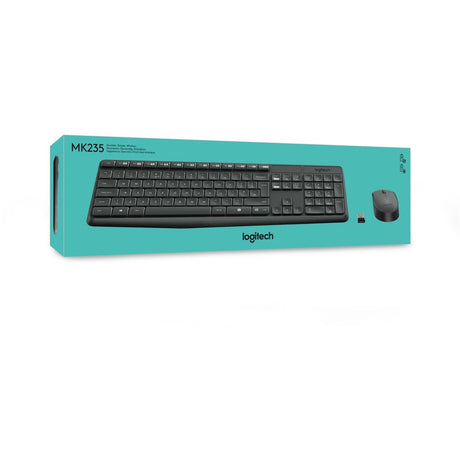 Logitech mk235 wireless desktop set (black, us-international layout (qwerty))