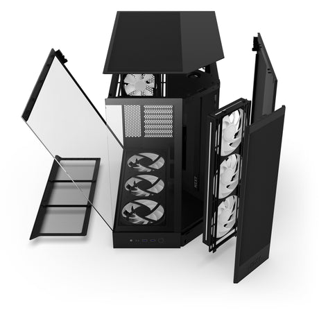 Nzxt h9 flow rgb+ midi tower skriňa (čierna (matná) | 2x usb-a | 1x usb-c | rgb | tvrdené sklo)