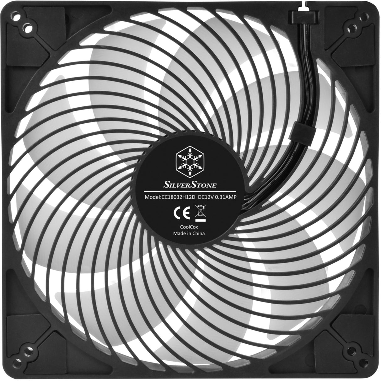 Silverstone luftpenetrator 184i argb kassevifte (svart, 180 x 180 x 32 mm, pwm)