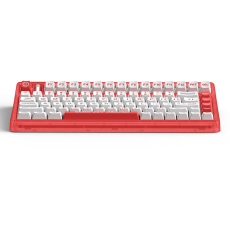 Iqunix OG80 Joy Vendor Wireless Mechanical Keyboard, Gaming Keyboard (Red White, US Layout, Cherry MX Silent Red, RGB LEDs, 80% (TKL), Hot-Swappable, PBT, 2.4GHz | Bluetooth 5.1 | USB-C)