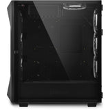 Sharkoon rev300 midi tower case (black | 4x usb-a | 1x usb-c | rgb | tempered glass)