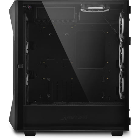 Midi tower Sharkoon rev300 (černý | 4x USB-A | 1x USB-C | RGB | tvrzené sklo)