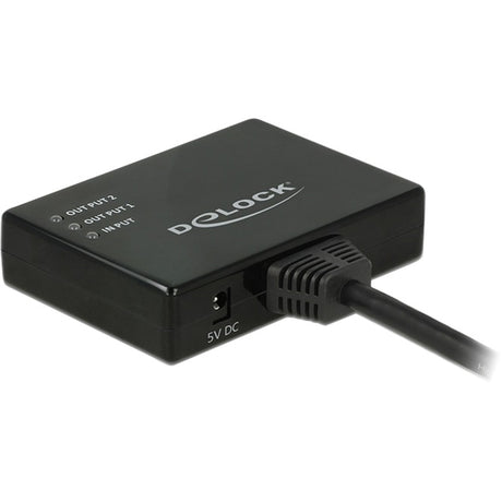 Delock 1x HDMI In > 2x HDMI Out HDMI Splitter (Black, 60 centimeters, 4K)