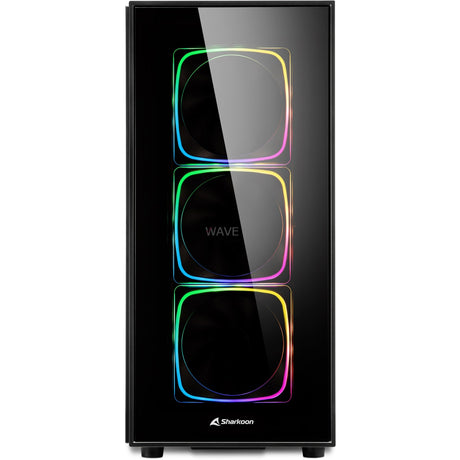 Pouzdro Sharkoon TG6 RGB Midi Tower (černé | 4x USB-A | RGB | tvrzené sklo)