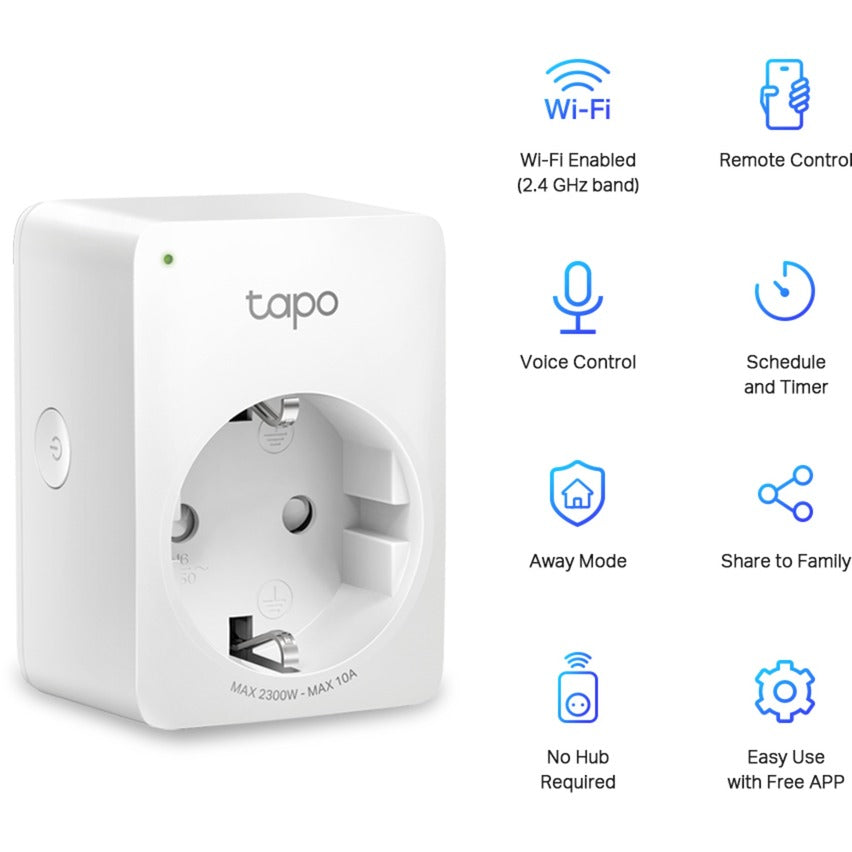Tp-Link Tapo P100 Mini Smart WiFi Socket (4 Pack) Switch Socket (Wäiss, 4 Pack)
