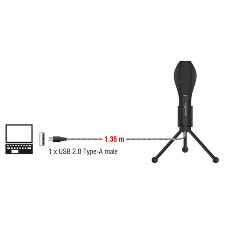 Díghlasáil micreafón comhdhlúthadán USB (dubh, le seastán boird)