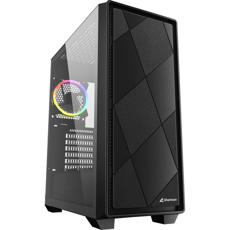 Sharkoon vs8 rgb černé midi tower pouzdro (černé | 2x usb-a | 1x usb-c | rgb | tvrzené sklo)
