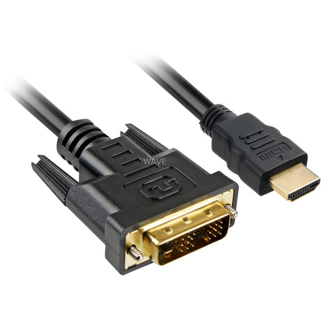 Sharkoon HDMI > DVI-D Adapter (schwaarz, 5 Meter, Single-Link)