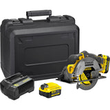 Stanley Fatmax V20 18V Circular Saw (yellow black, case, 2 batteries (2.0Ah) and charger (4A) included)