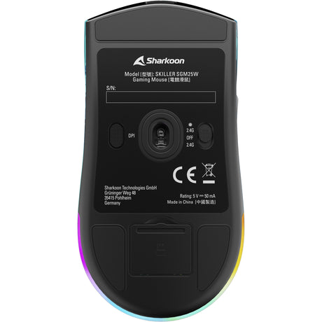 Sharkoon sgm25w gaming mouse (turquoise blue, 12,000 dpi, rgb LEDs)