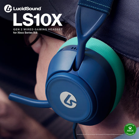 Fone de ouvido para jogos com fio Powera Lucidsound LS10X Gen 2 - Fone de ouvido para jogos sobre a orelha azul Mariner (azul escuro azul claro, Xbox Series X | S, Xbox One, PC)