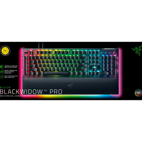 Teclado mecânico para jogos Razer blackwidow v4 pro rgb (preto, layout americano (qwerty), amarelo, 100%)