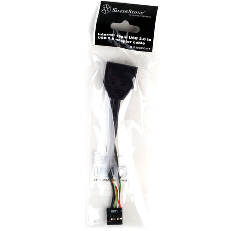 Silverstone g11303050-rt, USB 2.0 (internal) 9pin > USB 3.0 (internal) 19pin adapter (black)