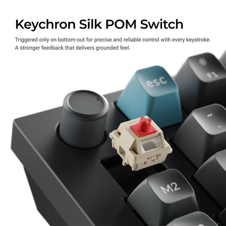 Keychron Q13 Ultra-P1 8K Wireless Custom Mechanical Keyboard (White, US Layout (QWERTY), Silk POM Red, 96%, RGB, Hot-Swappable, 8K, 2.4 GHz | Bluetooth 5.2 | USB-C)