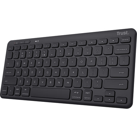 Trust Lyra compact wireless keyboard (black, US layout (QWERTY), scissor switches, 65%, 2.4 GHz USB, Bluetooth)