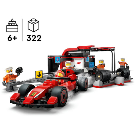 Lego city f1 depåstopp och depåbesättning med ferraribil - 60443