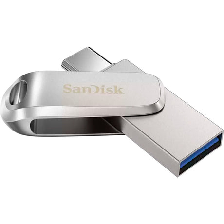 Sandisk Ultra Dual Drive Luxus 128 GB USB Stick (Sëlwer, USB-A 3.2 Gen 1, USB-C 3.2 Gen 1)
