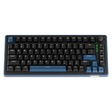 Ducky OK-M-75 RGB Mechanical Keyboard (Black, US Layout (QWERTY), KTT Linear, 75%, RGB, Hot-swap, PBT, 2.4 GHz | Bluetooth | USB-C)
