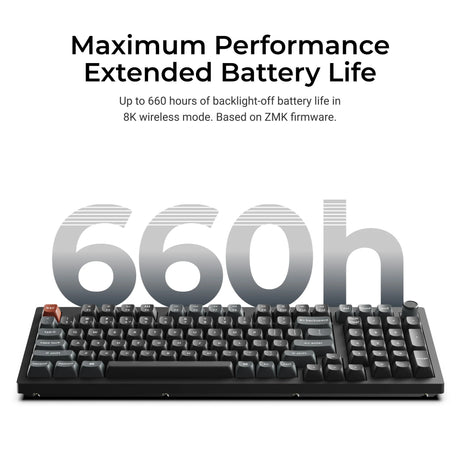 Keychron V5 Ultra 8K Wireless Custom Mechanical Keyboard (Black, US Layout (QWERTY), Silk POM Brown, 96%, RGB, Hot Swap, 2.4 GHz | Bluetooth 5.3 | USB-C)