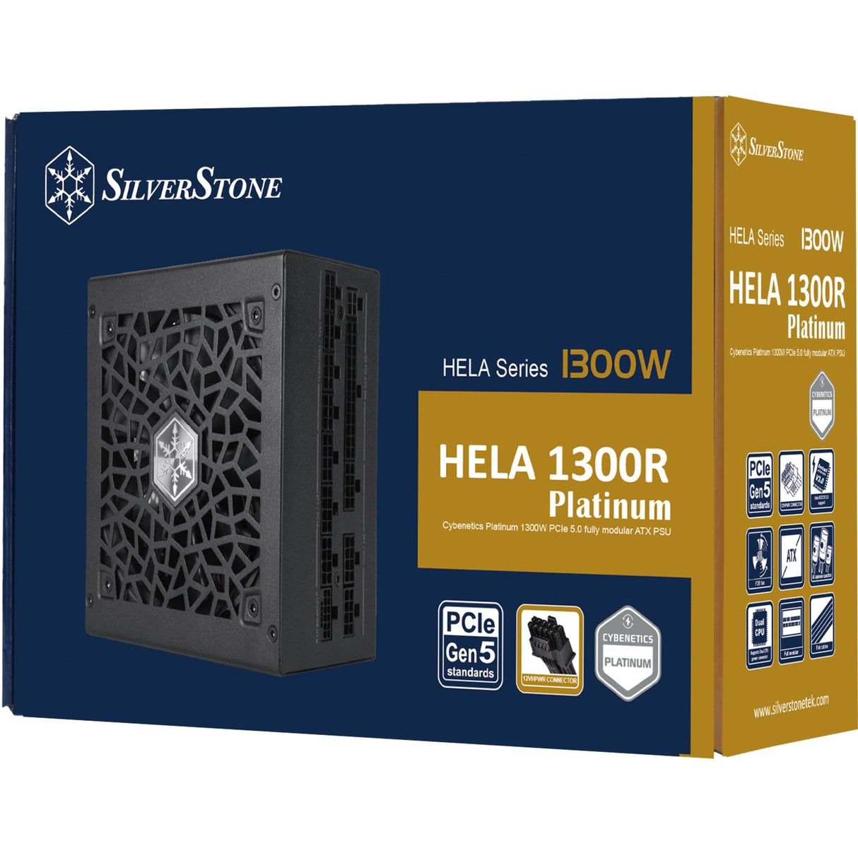 Silverstone hela 1300r Platin, modulär 1300 Watt Stroumversuergung (schwaarz, 8x pcie)