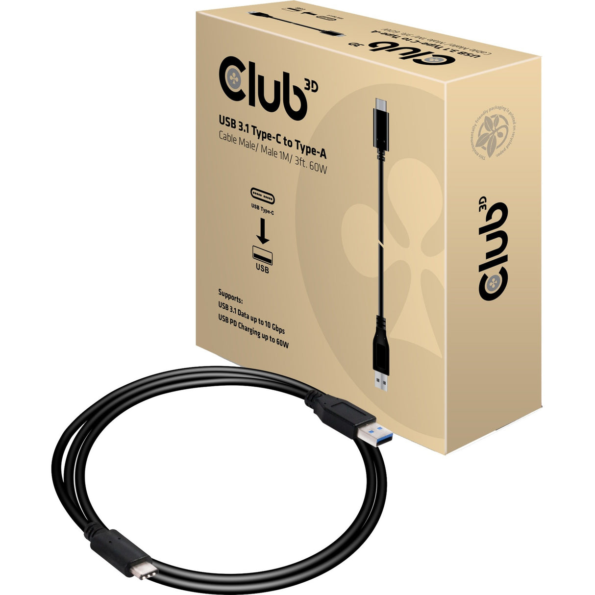 Club 3D USB 3.1 Type-C - Type-A, 1m cable (CAC-1523)