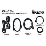 Iiyama prolite xcb3497wqsnp-b1 34 curved ultrawide monitor (zwart, 2x hdmi, displayport, 2x usb-a, 3x usb-c, rj-45)