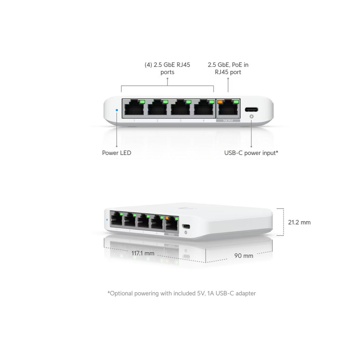 Ubiquiti Flex Mini 2.5G Switch (White)