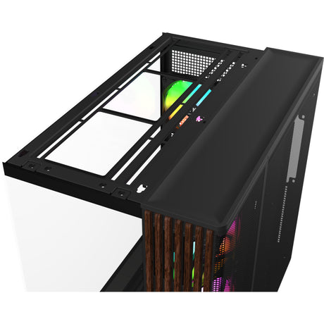 Thermaltake View 380 XL WS ARGB Midi Tower Case (Black Woodgrain | 2x USB-A | 1x USB-C | RGB | Tempered Glass)