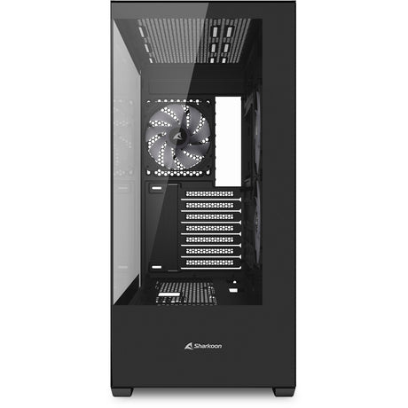 Sharkoon sk6 argb Midi Tower Gehäuse (schwaarz | 2x usb-a | rgb | temperéiert Glas)