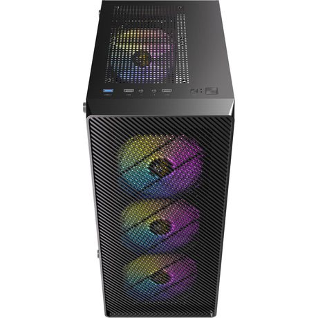 Antec ax26 rgb elite midi tower housing (black | 3x usb-a | tempered glass)