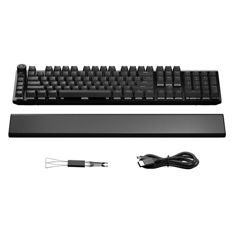 Vær stille! lettmontert stille taktil rgb mekanisk spilltastatur (svart, us-layout (qwerty), lydløs taktil, 100 %, argb, pbt-dobbelt-shot-taster)