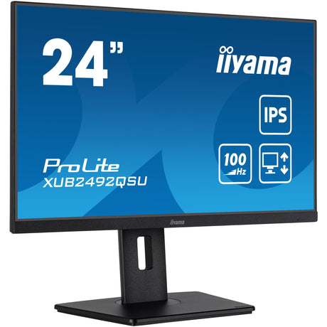 Монитор Iiyama prolite xub2492qsu-b1 23.8 (черен (мат), HDMI, порт за дисплей, 3x USB-A, USB-C)