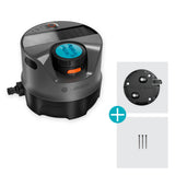 Gardena Aquaprecise Solar Bewässerungssystem fir Rasensprinkler System (grau türkis, Sprayfläch 320 m²)