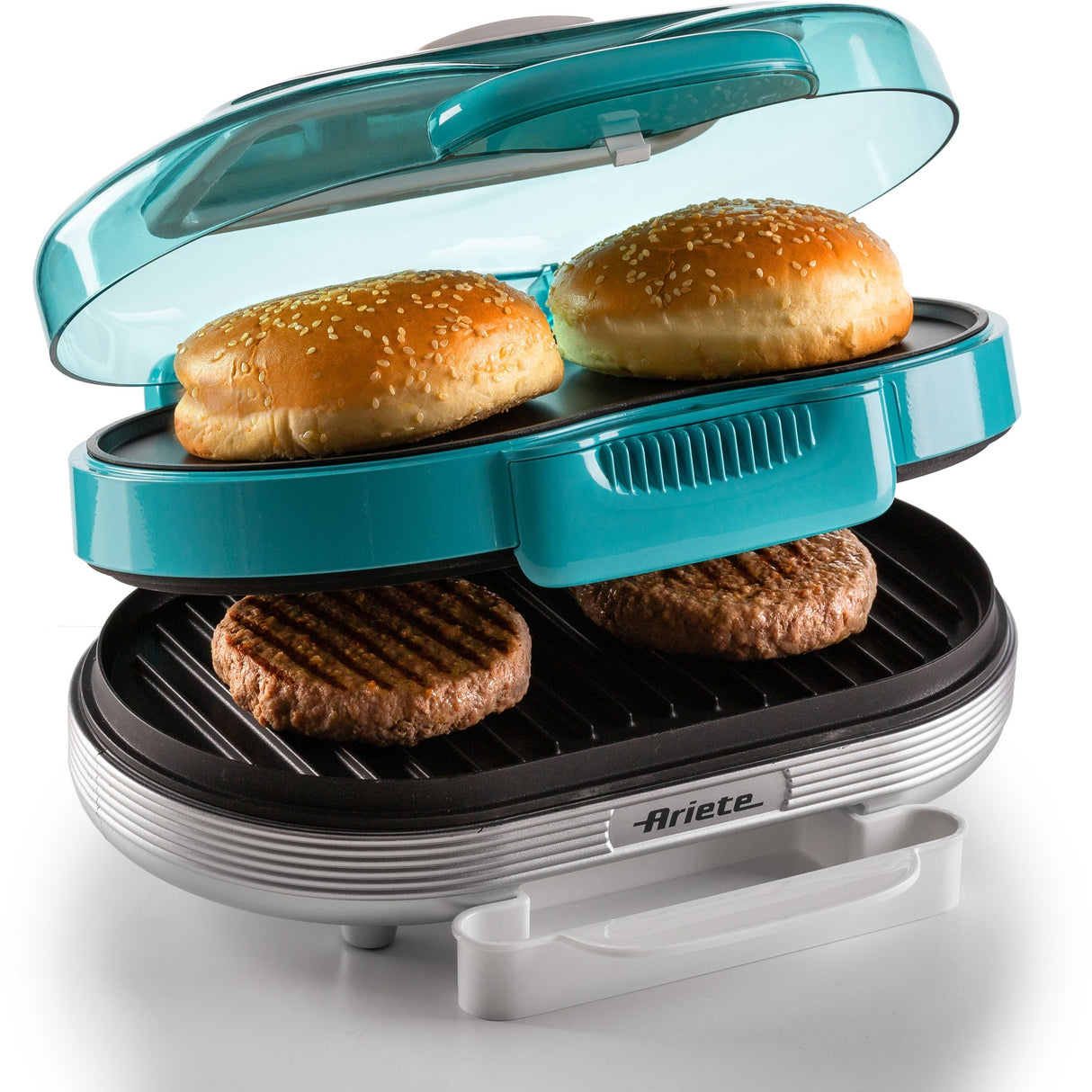 Ariete Party Time Hamburger Maker 0205 01 Electric Grill Plate (light blue white)
