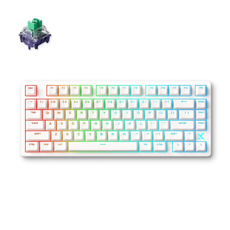 Mchose jet 75 hall effect magnetic switch gaming keyboard (white, US layout (QWERTY), Kailh magnetic God, 75%, 8k, RGB, hot swap, USB-C, hall effect sensor)