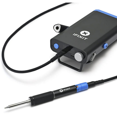 iFixit Fixhub Power Series Portable Soldering Station Soldering Iron (Black Blue, 100 Watt, USB-C, Power Station)